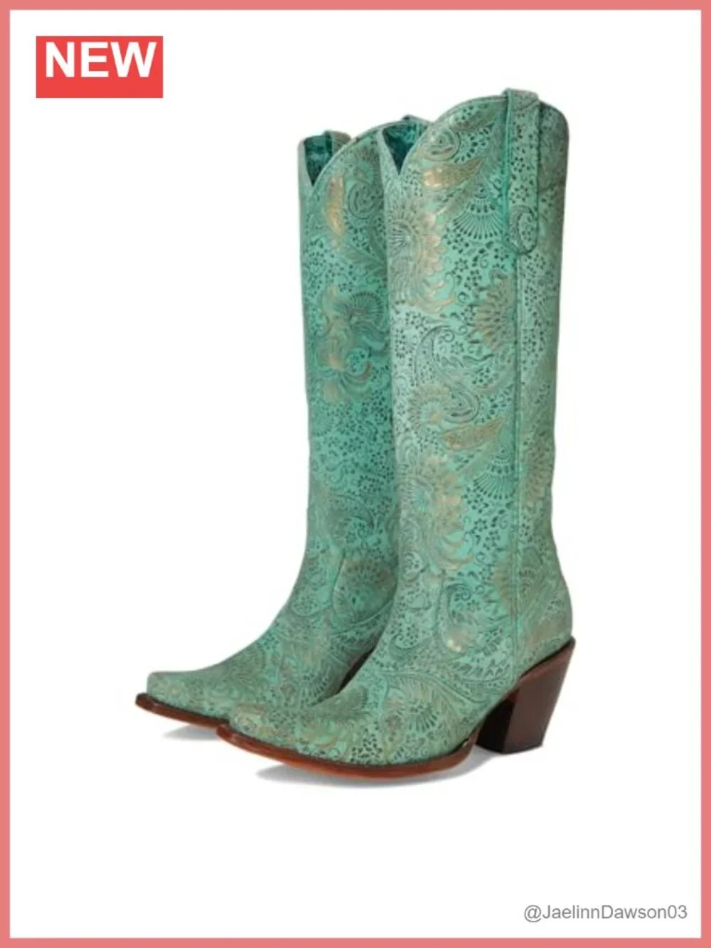 Corral Boots Womens Floral Snip Toe Pull On Over the Knee High Heel Leather